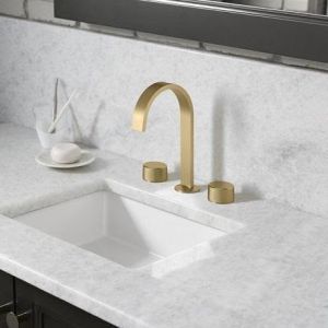 Kohler Component bathroom faucet in Vibrant Brushed Moderne Brass undermount sink installation