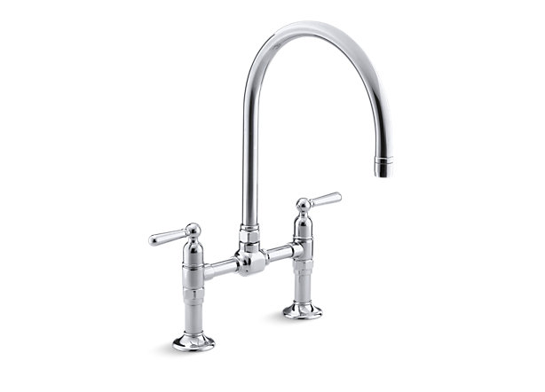 kitchen faucet, bridge faucet