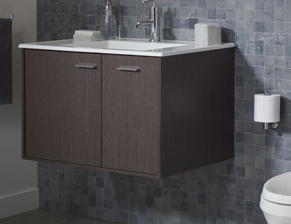 Wall-mounted vanity | bathroom vanity materials | Weinstein Showroom in Collegeville