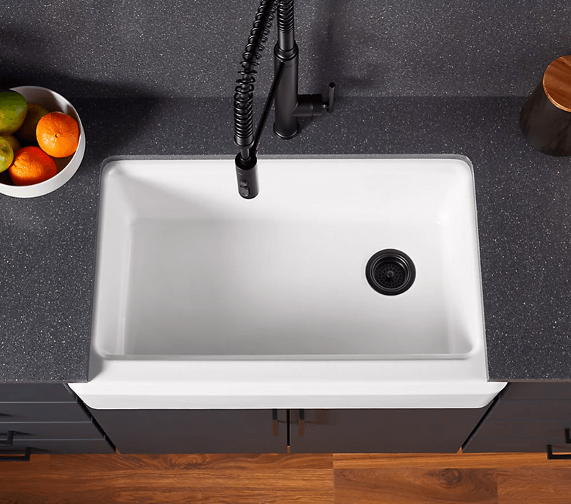 Kohler Riverby Cast Iron Sink in the kitchen | Weinstein Collegeville