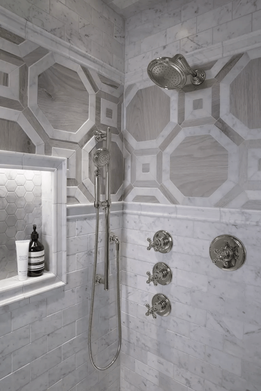 Kohler Artifacts collection in bathroom shower | Weinstein Collegeville