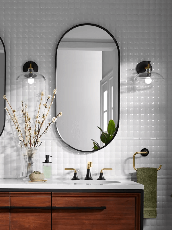 Kohler Essential capsule mirror in bathroom